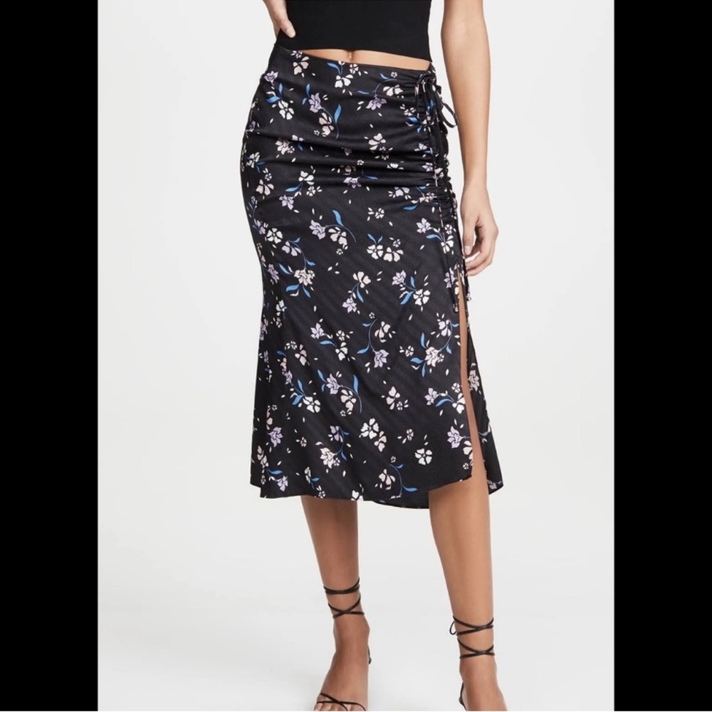 Veronica‎ Beard Vanity Skirt Black Floral Midi Size 4 NWT!
